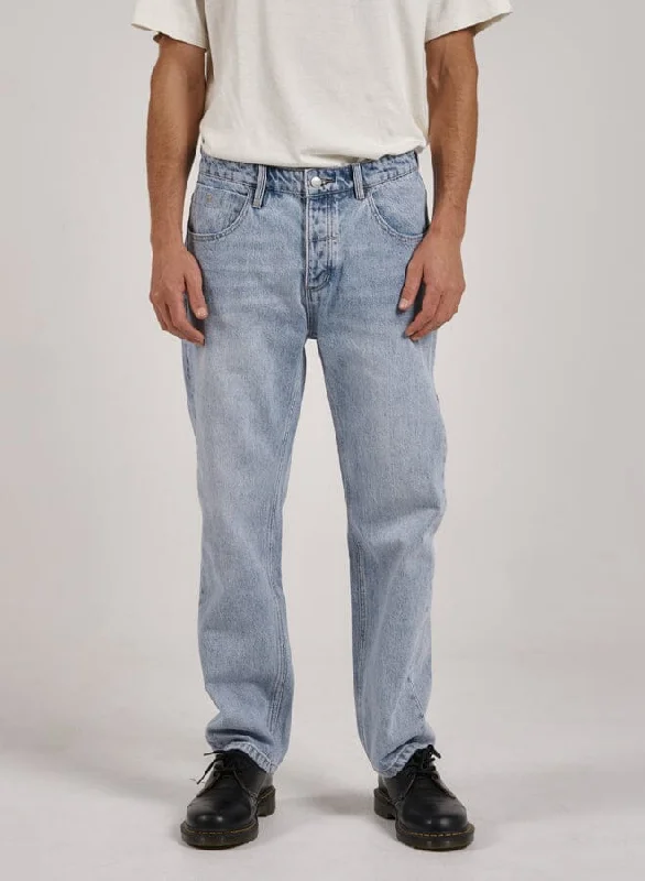 Custom Pants For Relaxed Style-Straight Line Denim Jean - Ash Blue