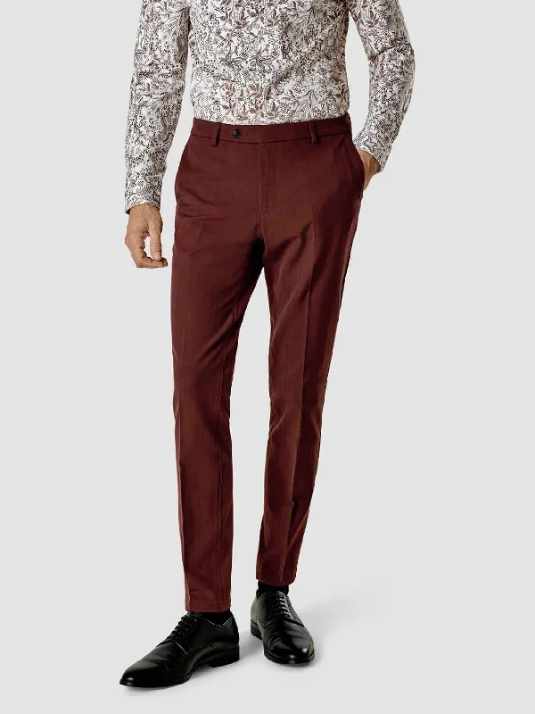 Personalized Pants For Winter Wardrobe-Essential Suit Pants Slim Mahogany