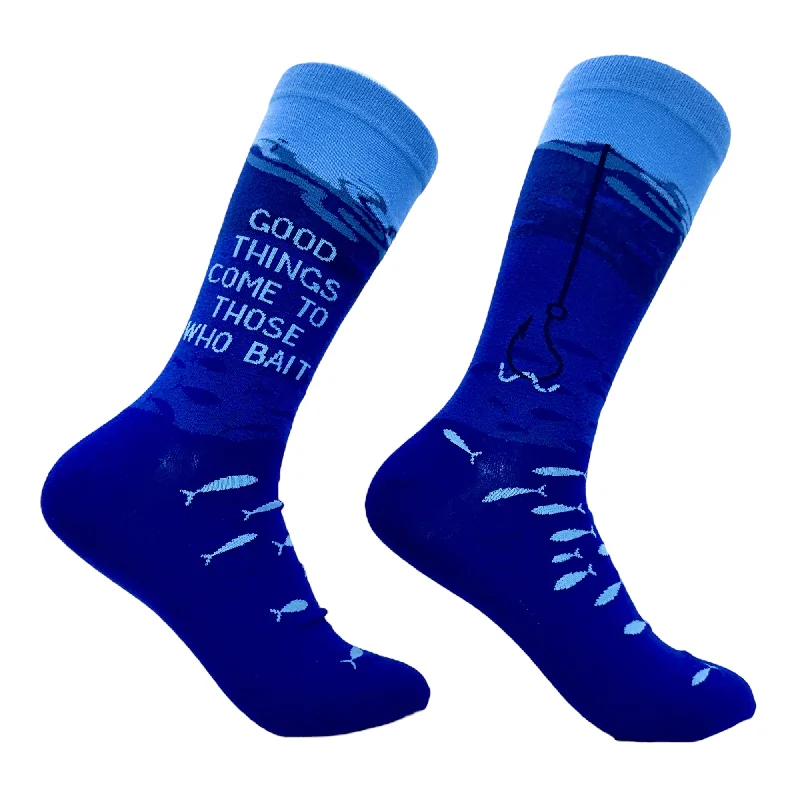 Personalized Socks For Winter Travel-Men's Good Things Come To Those Who Bait Socks