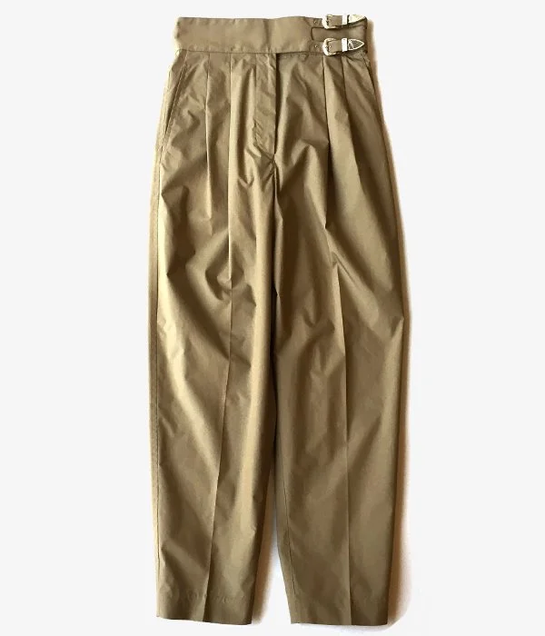 Personalized Pants For Tailgating-TOGA PULLA/COTTON TAFFETA TAPERED PANTS (BEIGE)