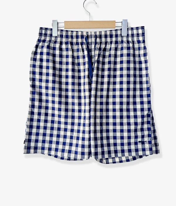 Personalized Pants For Custom Embroidery-DESCENDANT/SHORE GINGHAM SHORTS (BLUE)