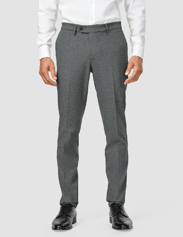 Personalized Pants For Weddings-Essential Suit Pants Slim Dark Grey Melange