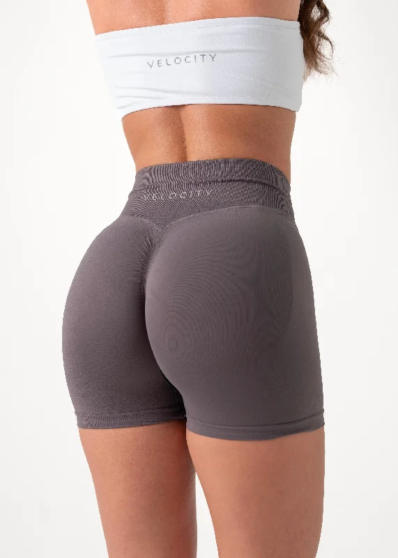 Custom Shorts For Team Building-ULTIMATE SEAMLESS SCRUNCH SHORTS MINI - STEEL