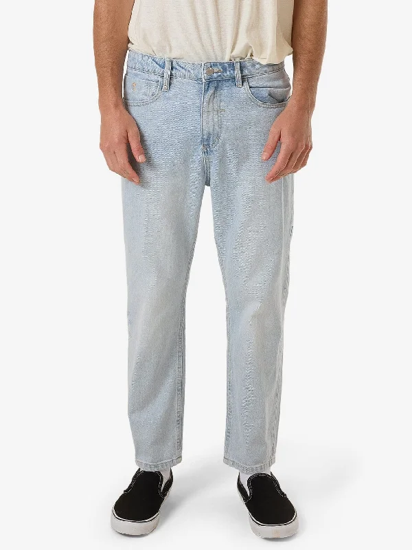 Custom Pants For Comfortable Travel-Chopped Denim Jean - Ether Blue