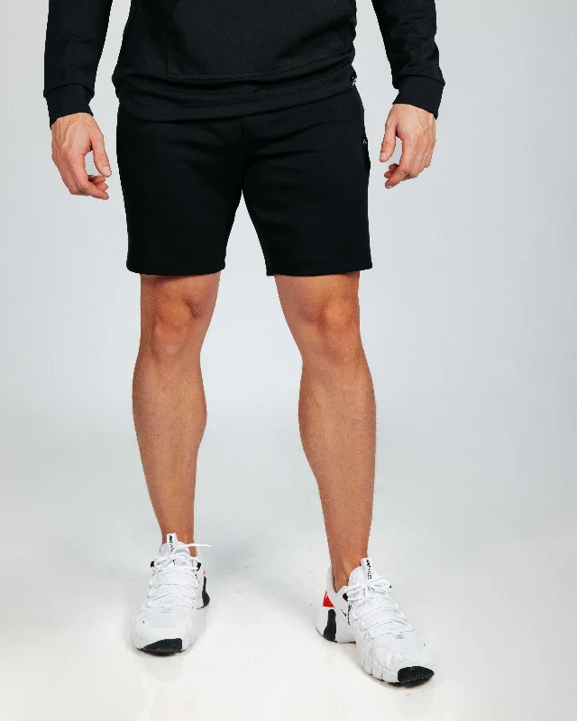 Personalized Yoga Shorts-Men's Black Recovery Shorts