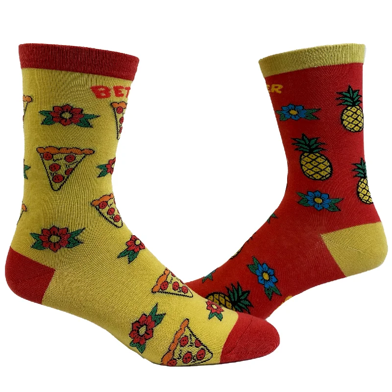 Custom Socks For Basketball-Womens Better Together Pineapple Pizza Socks