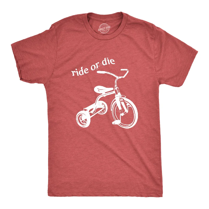 Custom T-Shirt With Name-Ride Or Die Tricycle Men's T Shirt