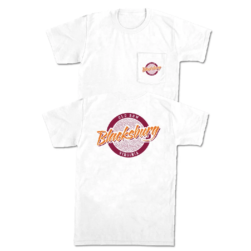 Custom T-Shirt For Christmas-Blacksburg, Virginia Circle Logo Pocket Tee