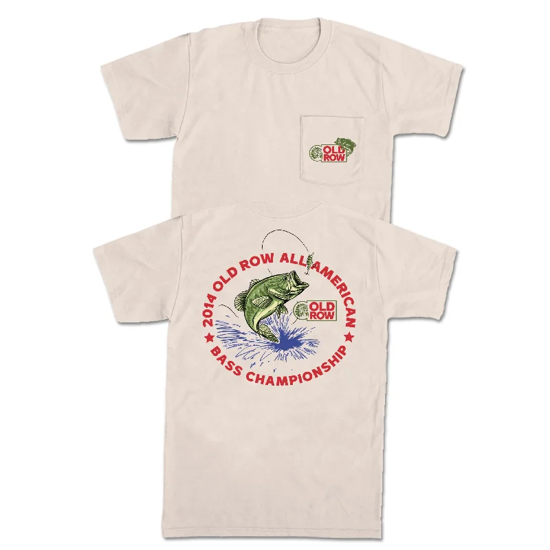 T-Shirt With Personalized Logo-All American Bass Championship Pocket Tee