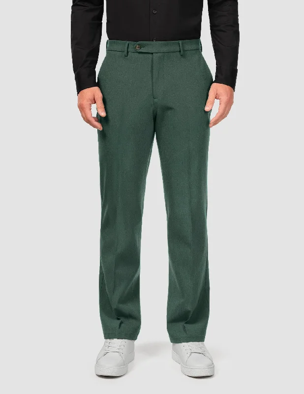 Custom Pants For Travel Comfort-Essential Suit Pants Relaxed Fit Pine Green