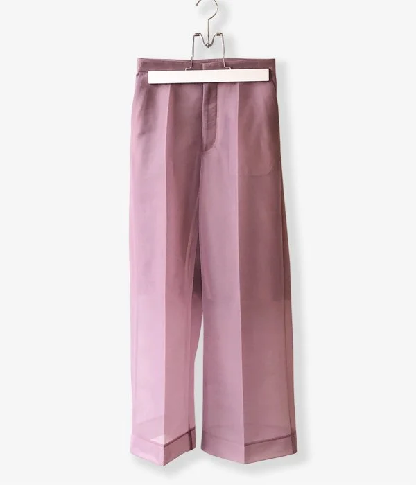 Personalized Pants For Winter Wardrobe-PHEENY/SEER DOUBLE KNIT WIDE SLACKS(MAUVE)