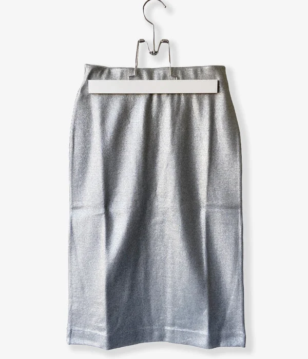 Personalized Pants For Special Events-PHEENY/FOLL RIB SKIRT(SILVER)