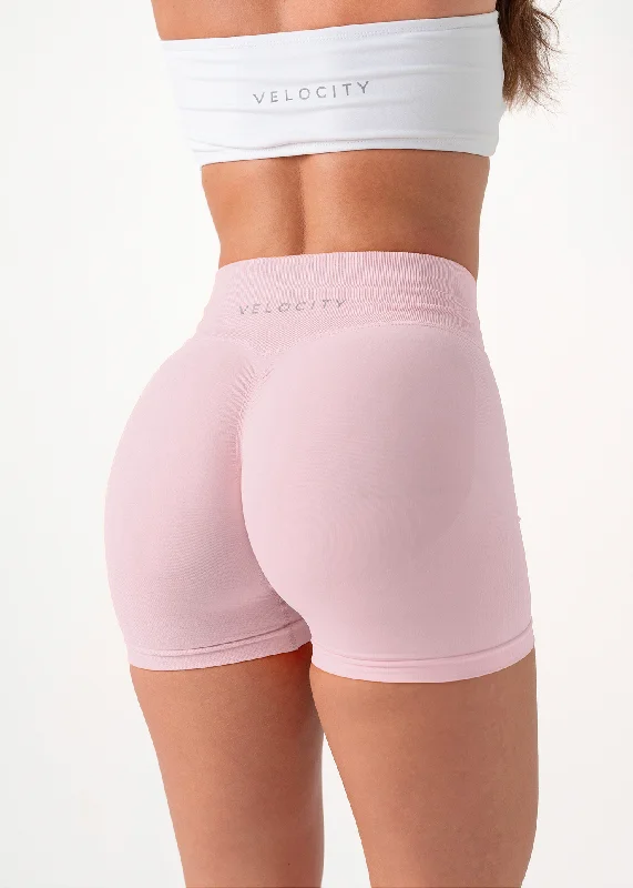 Custom Fit Shorts For Weekend Wear-ULTIMATE SEAMLESS SCRUNCH SHORTS MINI - GUAVA