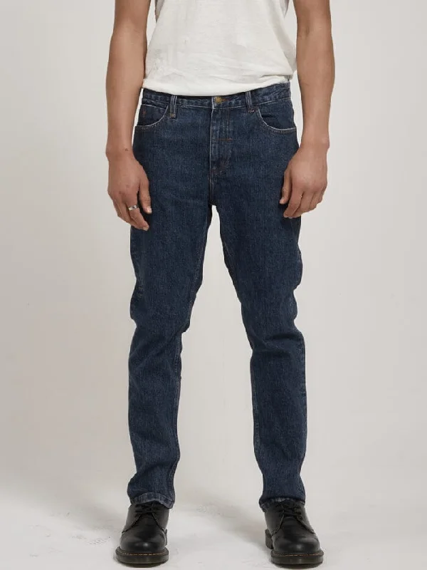 Custom Pants For Running Apparel-Bones Denim Jean - Worn In Blue