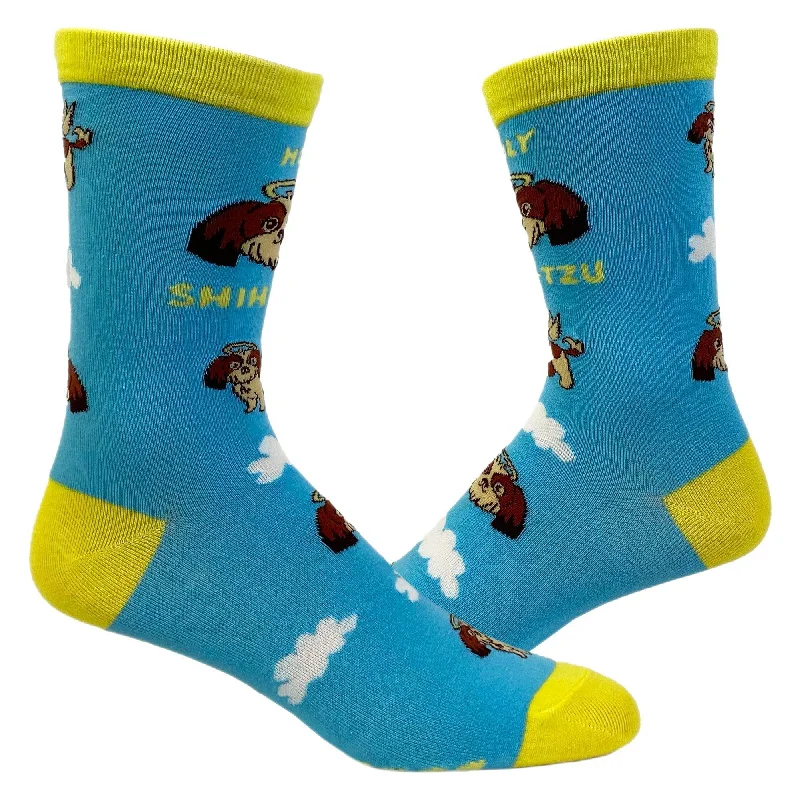 Personalized Socks For Holiday Outfits-Womens Holy Shih-Tzu Socks