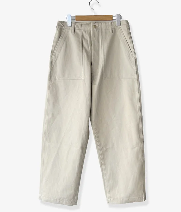 Custom Pants For Street Style-INTERIM/ORGANIC COTTON HBT TWILL BAKER PANTS (IVORY)