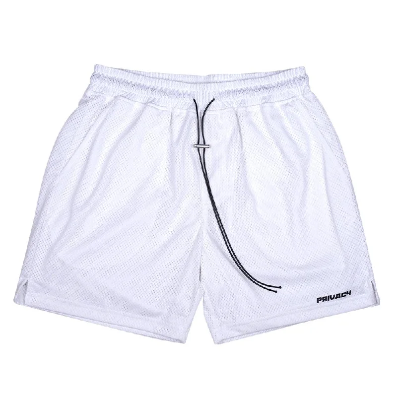 Personalized Shorts For Events-Mesh Shorts - White