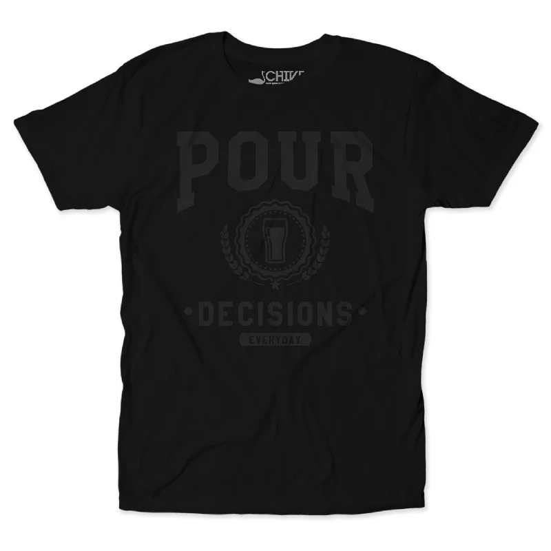 Personalized T-Shirt For Matching Outfits-Pour Decisions Blackout Unisex Tee