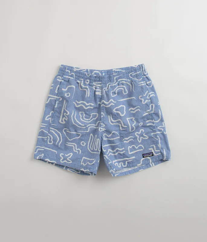 Custom Printed Shorts For Group Orders-Patagonia Funhoggers Shorts - Channel Islands: Vessel Blue