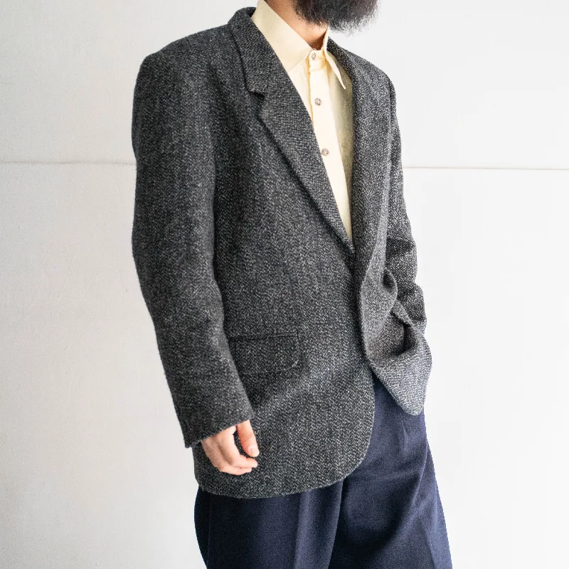 Custom Jackets For Winter Sports-1980-90s Japan vintage salt and pepper tweed tailored jacket