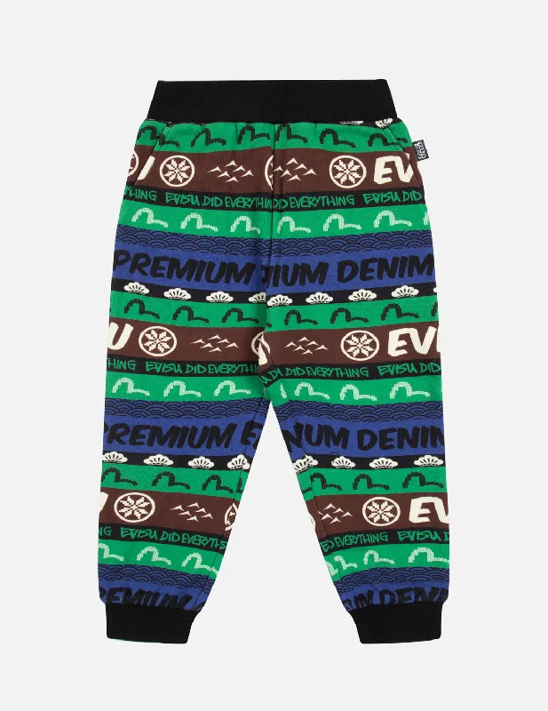 Custom Pants For Adventure Trips-Allover Fair Isle-pattern Logo Print Regular Fit Sweatpants