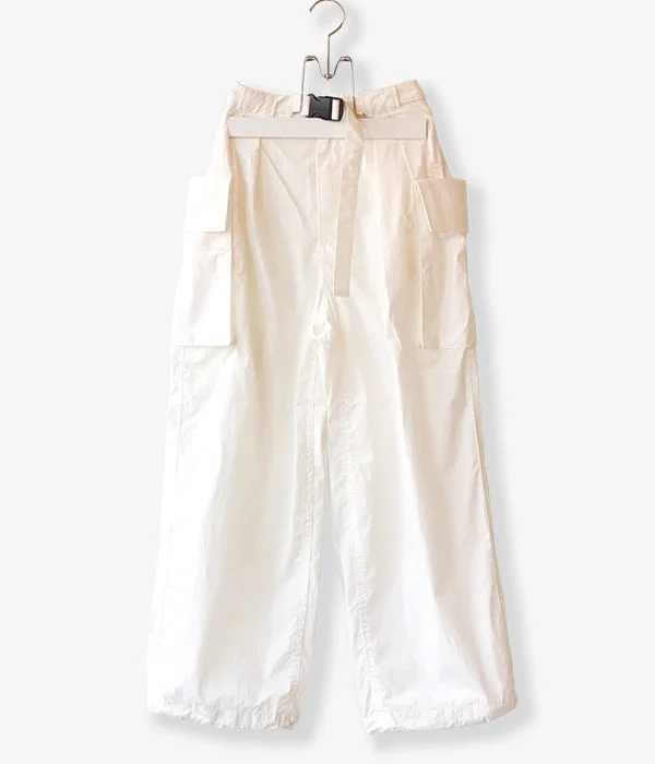 Custom Pants For Travel Comfort-PHEENY/COTTON NYLON TYPEWRITER MILITARY PANTS(WHITE)