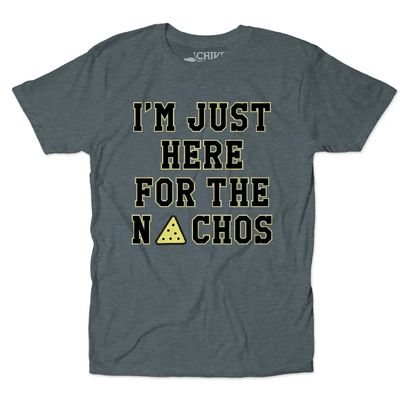 T-Shirt With Funny Meme Design-Here For The Nachos Unisex Tee