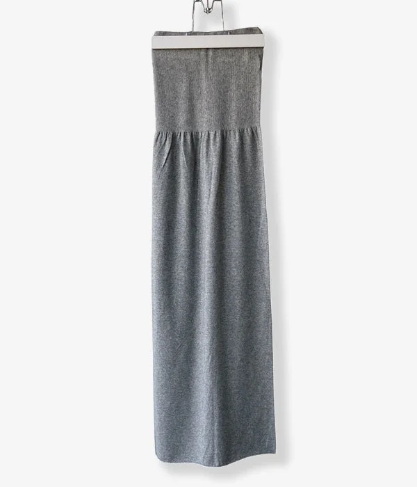 Personalized Pants For Active Lifestyle-PHEENY/CASHMERE SILK WHOLEGARMENT SKIRT(GRAY)