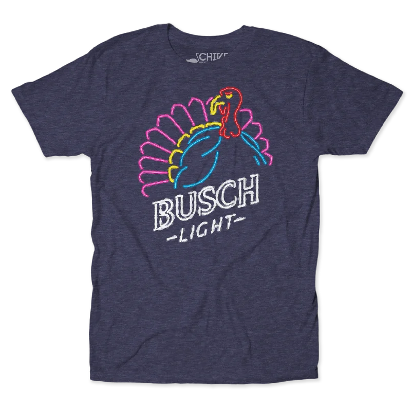 Personalized T-Shirt For Special Groups-Busch Light Neon Turkey Unisex Tee