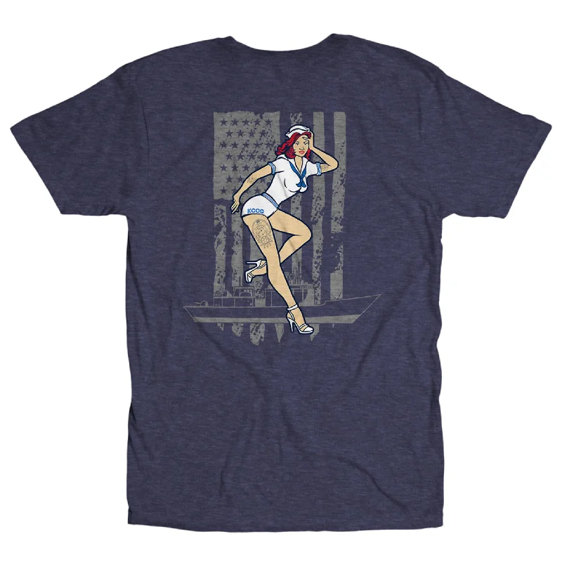 Funny T-Shirt With Sarcasm-KCCO Navy Pin Up Unisex Tee