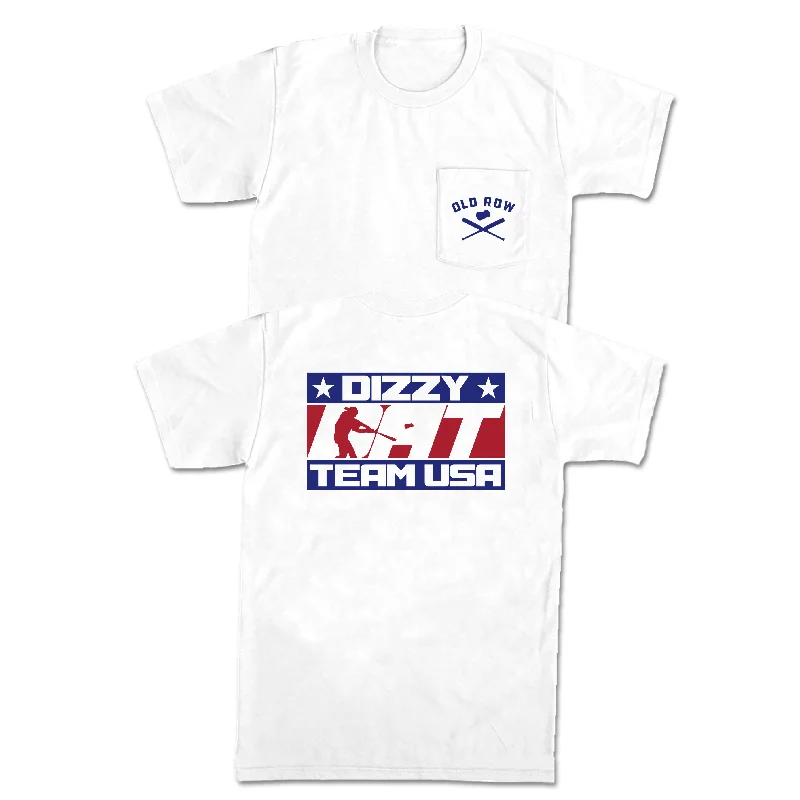 Custom T-Shirt For Birthdays-Dizzy Bat Team USA Pocket Tee