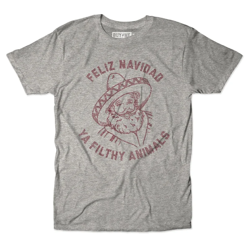 Custom T-Shirt For Local Teams-Feliz Navidad Filthy Animals Tee