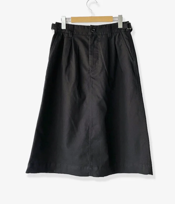 Personalized Pants For Custom Fit-MHL./JAPANESE DENSE COTTON SKIRT (BLACK)