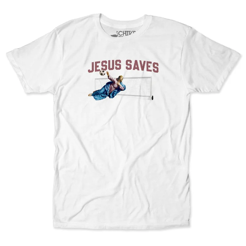 Custom T-Shirt For Sports Fans Gifts-Jesus Saves Tee