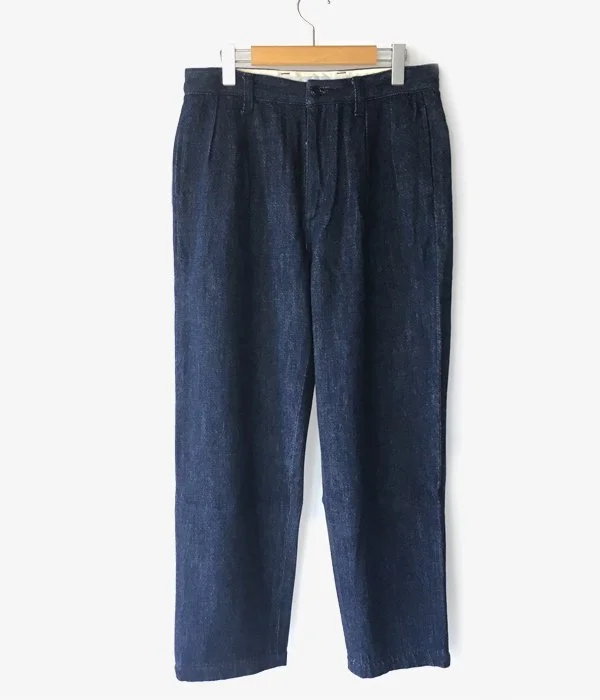 Custom Pants For Outdoor Fashion-DESCENDANT/DC-3 TUCK TROUSERS (INDIGO)