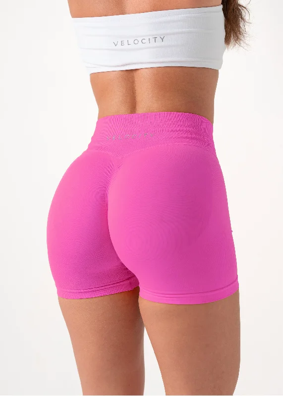 Custom Shorts For Hiking Adventures-ULTIMATE SEAMLESS SCRUNCH SHORTS MINI - DRAGON FRUIT