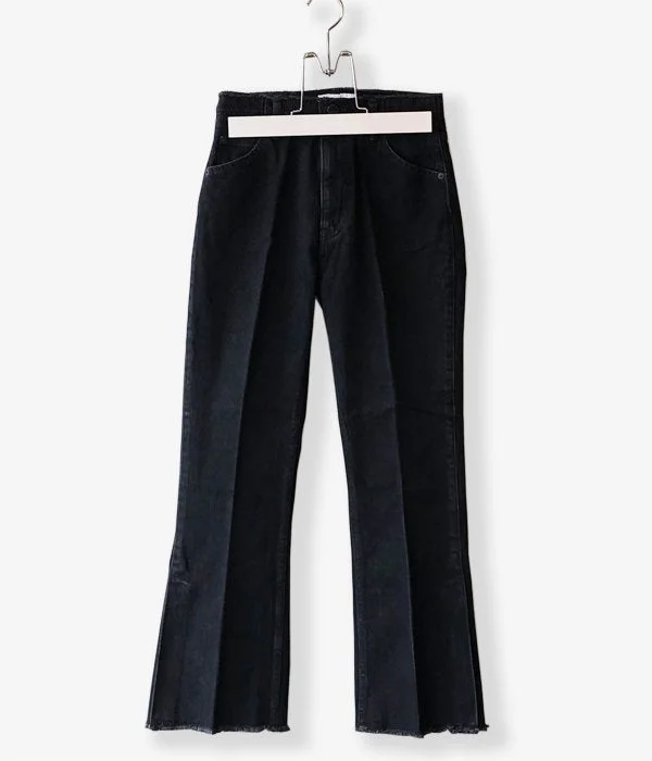 Personalized Pants For All-Season Comfort-PHEENY/VINTAGE DENIM FLARED PANTS(BLACK)(1)