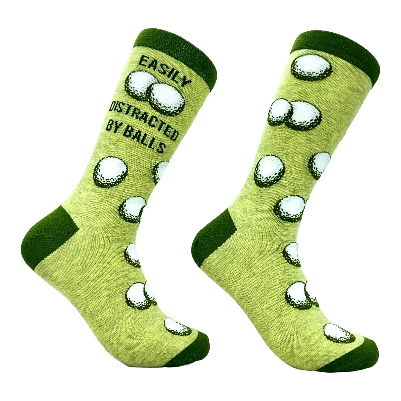 Custom Socks For Custom Footwear-Men's Easily Distracted By Balls Socks