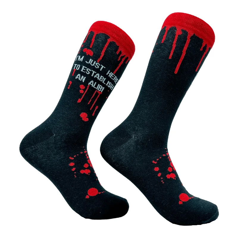 Personalized Socks For Custom Colors-Men's Im Just Here To Establish An Alibi Socks