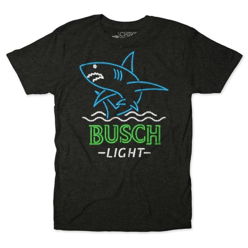 Custom Printed T-Shirt For Pet Lovers-Busch Light Neon Jaws Unisex Tee