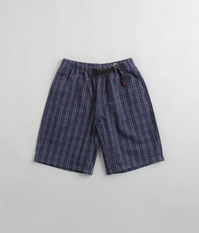 Custom Shorts With Adjustable Waist-Gramicci OG Yarn Dye Dobby Plaid Jam Shorts - Deep Twilight