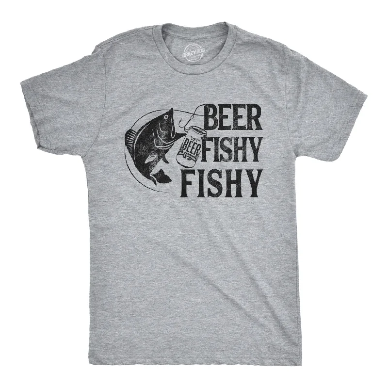 Custom T-Shirt With Team Slogan-Beer Fishy Fishy Men's T Shirt