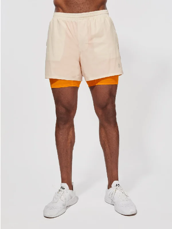 Comfortable Custom Shorts For Relaxation-BARRY'S VINTAGE WHITE/BLAZE 5 IN SHORT LINED