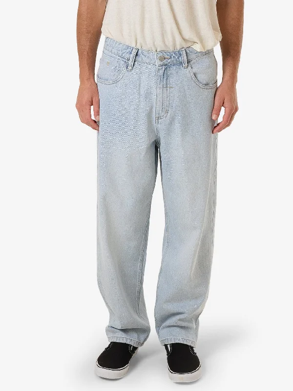 Custom Stretchy Pants For Comfort-Big Slacker Denim Jean - Ether Blue