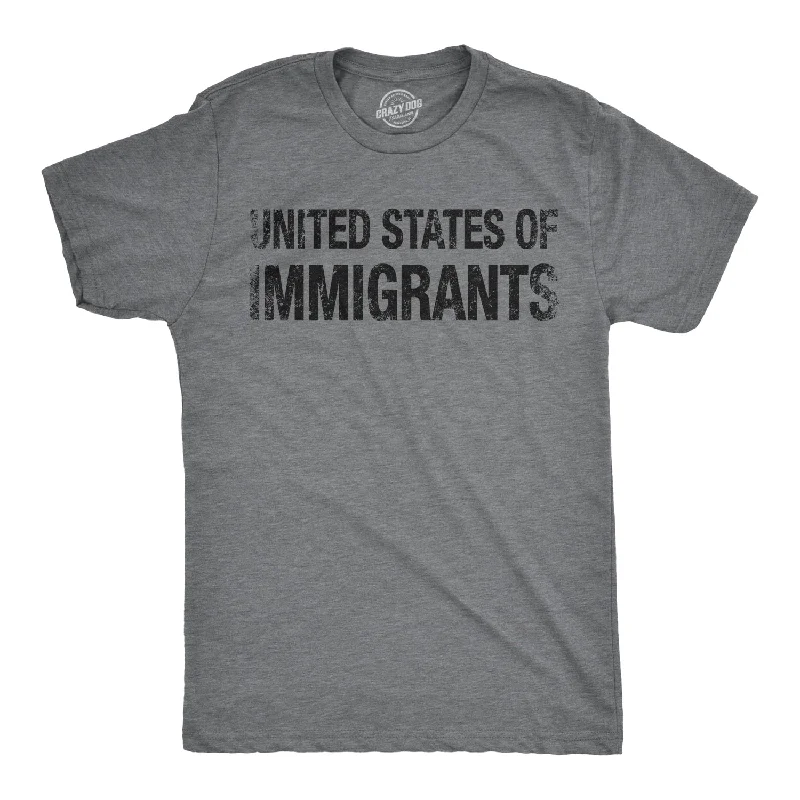 Funny T-Shirt With Custom Slogans-United States of Immigrants Men's T Shirt