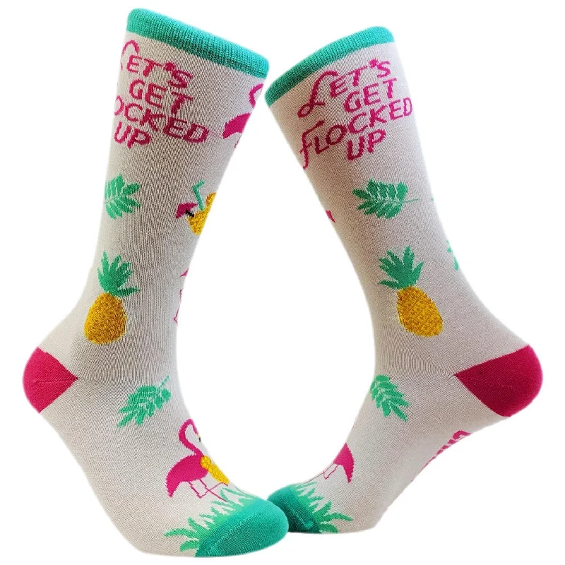 Custom Socks For Sports Fans-Women Let's Get Flocked Up Socks