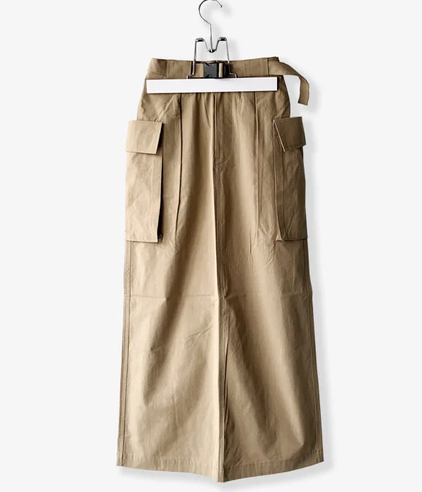 Custom Pants For Adventure Trips-PHEENY/COTTON NYLON DUMP MILITARY SKIRT(SAND)