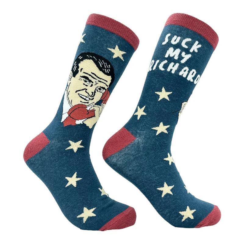 Personalized Socks For Athletic Events-Men's Suck My Richard Socks