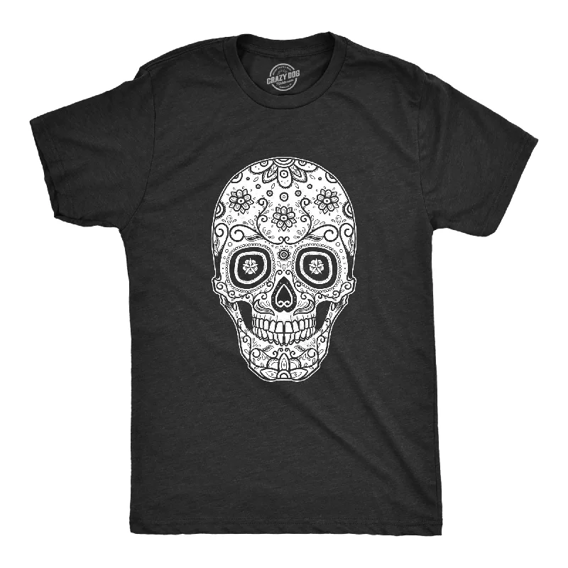 Custom T-Shirt With Iconic Designs-Sugar Skull Cinco De Mayo Men's T Shirt