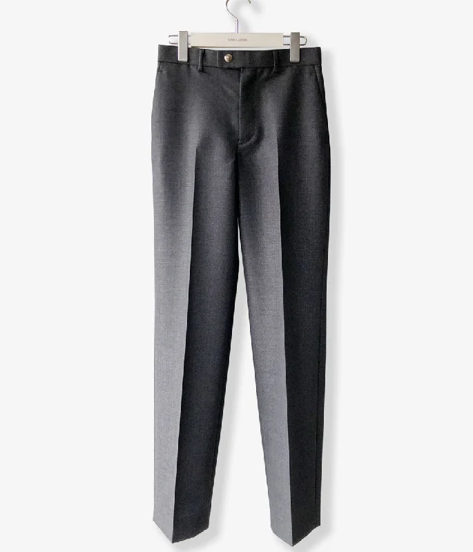 Custom Pants For Family Matching-FUMIKA_UCHIDA/WOOL SUITING STRAIGHT SLACKS(TOP CHARCOAL)